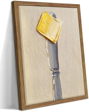 Framed Vintage Kitchen Wall Art, Butter on Knife Canvas Print, Modern by Unknown