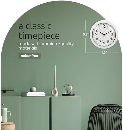 Kiera Grace Retro Wall Clock, Silent Non-Ticking Design, Battery Operated - Image 2