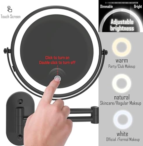 Ruacq Wall Mounted Makeup Mirror - Image 4