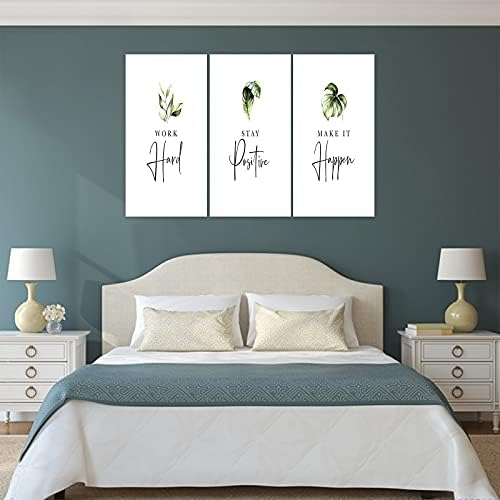 3 Piece Inspirational Wall Art, Quotes Work Stay Make it Canvas Prints - Image 3
