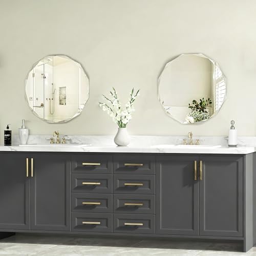 20x20 Inch Bathroom Mirrors for Over Sink, Round Frameless Mirrors for Wall - Image 2
