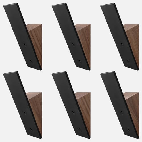 Homeforia Walnut Coat Hooks, High-End Wood & Metal, Modern Design by Homeforia