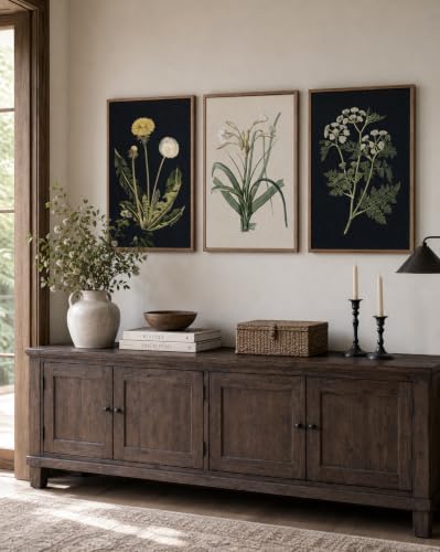 InSimSea Large 3 Pieces Botanical Wall Art, Vintage Flora Canvas Prints - Image 5