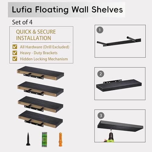Lufia Floating Wall Shelves, MDF - Image 3