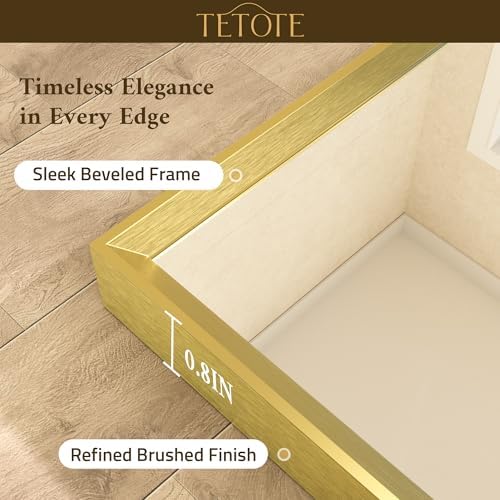 TETOTE Brushed Gold Bathroom Mirror 24" x 30" Brushed Brass Gold Rectangle - Image 3