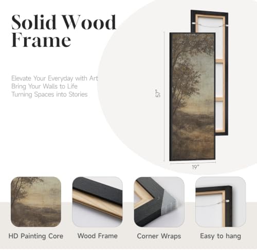 Framed Vintage Long Narrow Landscape Wall Art - Image 5