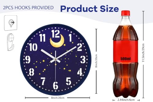 8" Small Silent Wall Clock, Analog Clock - Image 3