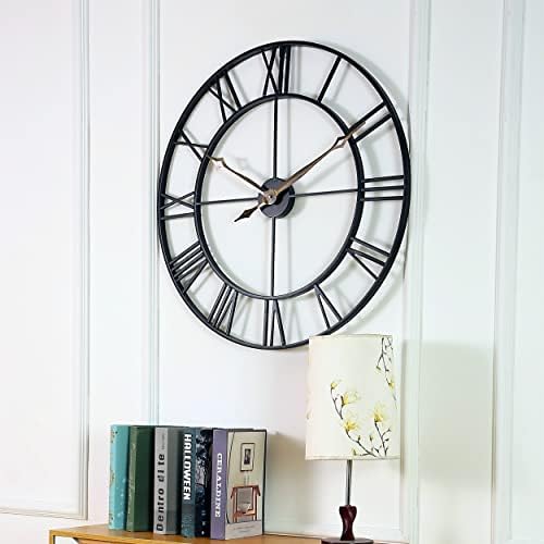 CLXEAST Large Wall Clock 30 Inch, Metal Roman Numeral Wall Clock Modern - Image 3