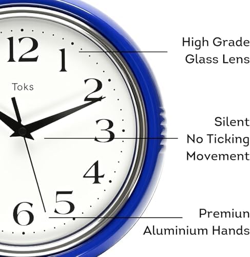 Lily's Home Retro Wall Clock, 9.5 Inch Vintage Design, Silent Non-Ticking - Image 2