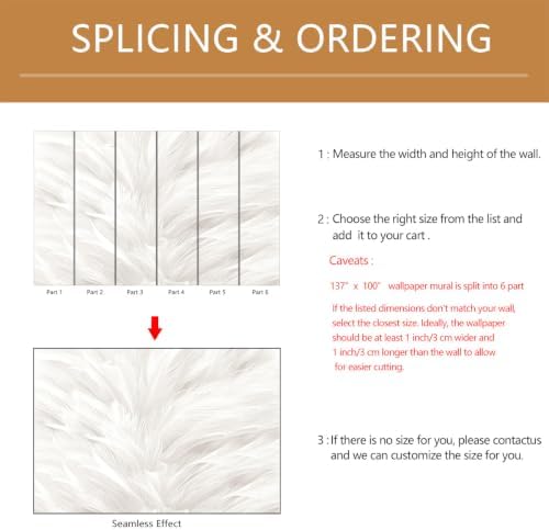 Gray and White Feather wall Mural Peel and Stick - Image 4