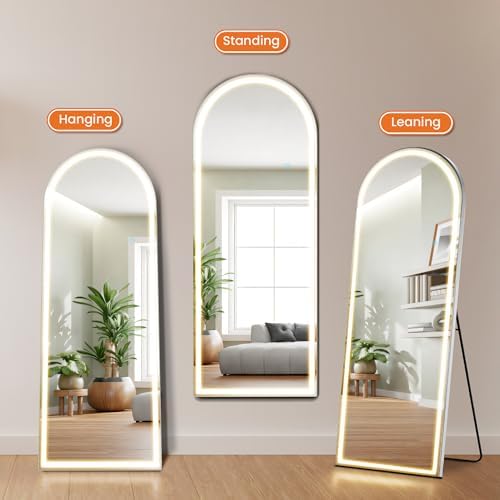 Sweetcrispy Arched LED Full Length Floor Mirror - Image 4