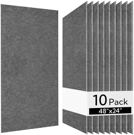 Olanglab Acoustic Wall Panels, 10 Pack, Plain Dark Gray by Olanglab