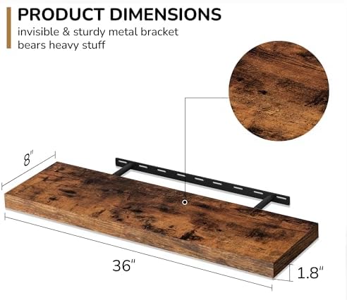 Fun Memories 36 Inch Floating Shelves - Image 3