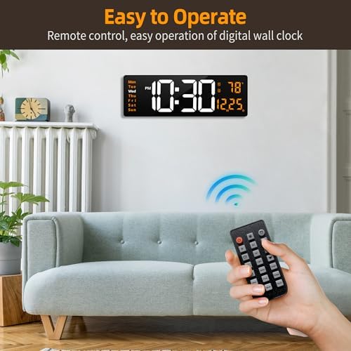LEIKE 16.2" Digital Wall Clock – RGB, Dual Alarm, Auto-Brightness - Image 4