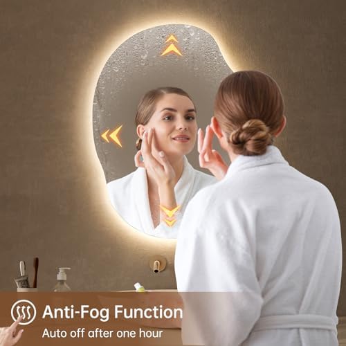 LOVESPEJO Irregular Backlit Mirror Bathroom 25"x35", LED Mirror - Image 4