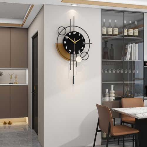 Large Wall Clock Decorative Pendulum Wall Clock Battery Operated - Image 3