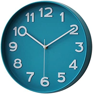 HZDHCLH 12 inch Blue Wall Clocks Battery Operated, Small Silent Non Ticking by HZDHCLH