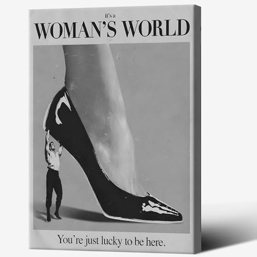 Retro This Is A Woman Is World Poster Feminist Canvas Wall Art Modern Black And by Unknown