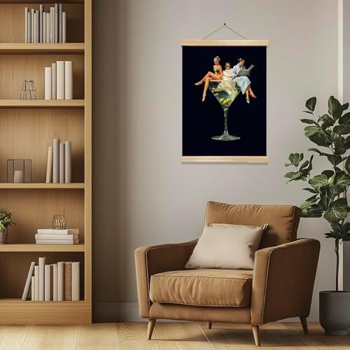 Martini Girl Wall Art, Vintage Glam Cocktail Poster, Retro Fashion Woman in - Image 3