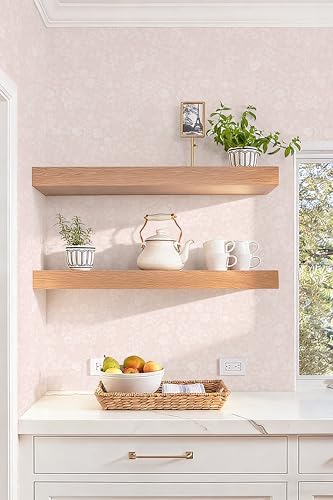 Guvana Pink and White Peel and Stick Wallpaper Floral Wallpaper Slef Adhesive - Image 6