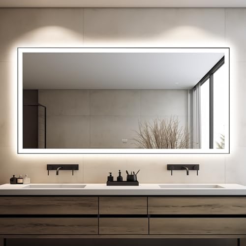 Kosmonia 36x72 Inch LED Bathroom Mirror, Front & Backlit by Kosmonia