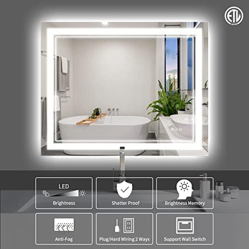 44x36 Inch LED Bathroom Mirror - Image 2
