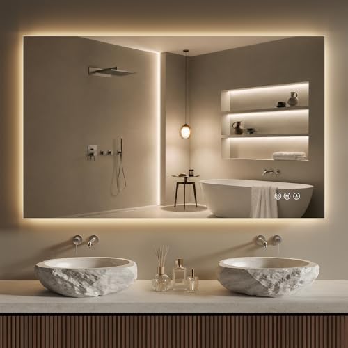 48"X32" LED Bathroom Mirror by FLYECHO