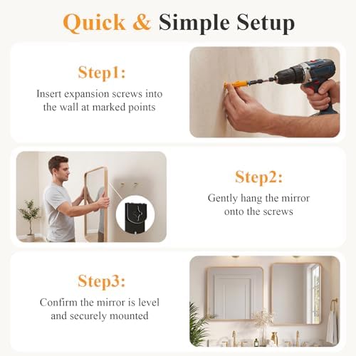 Sweetcrispy Bathroom Mirror 40x30 Inch, Vanity Mirror - Image 6