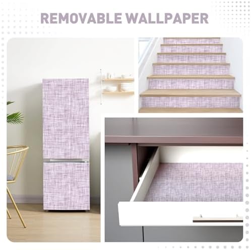 Purple Grasscloth Wallpaper Peel and Stick Wallpaper Texture Contact Paper - Image 3