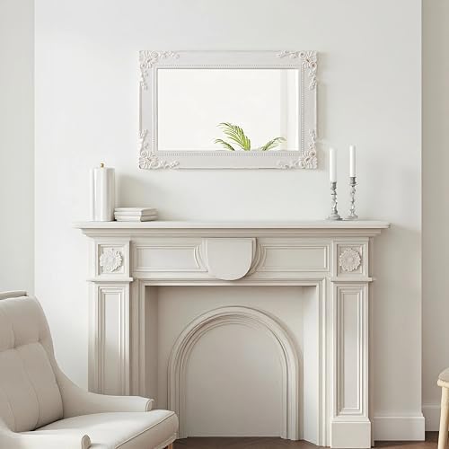 Antique White Bathroom Mirror 24 x 36 Inch, Distressed Gold - Image 4