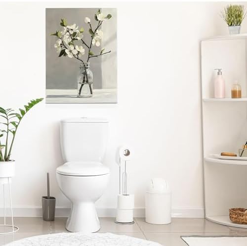 daktenn Floral Canvas Wall Art Bathroom Wall Art Pictures Wall Decor Home Decor - Image 4