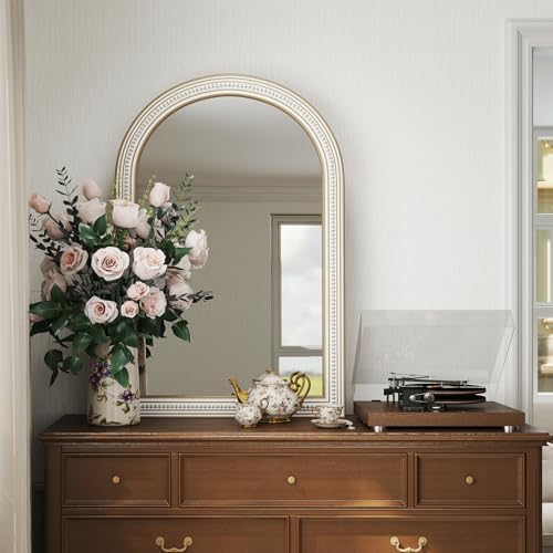 36x24 Inch Wooden Arched Mirror, Rustic Farmhouse Mirrors - Image 6