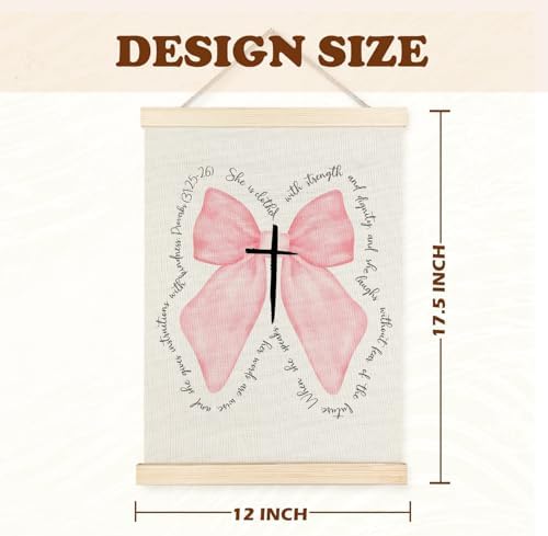 Supwhd Pink Bow Coquette Christian Wall Decor - Image 6