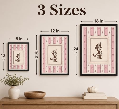 Framed Funny Cat Canvas Wall Art, Western Cowboy Picture Wall Decor - Image 6