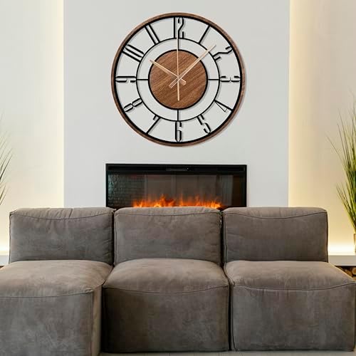 Metal Large Wall Clock, Silent Battery Operated Clocks - Image 4