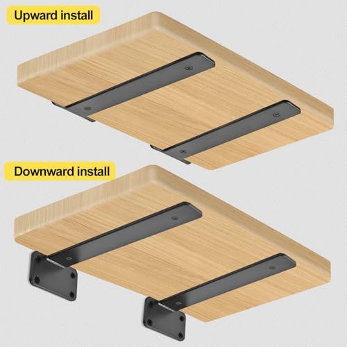 32 Pack - 6 inch Black Hidden L Shelf Bracket Iron Floating Shelf Brackets - Image 4