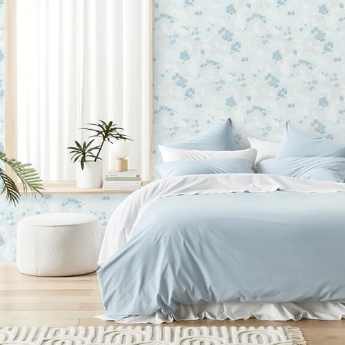 Dimoon 78.7"x17.3" Blue Wallpaper Floral Contact Paper Peel and Stick Wallpaper - Image 4