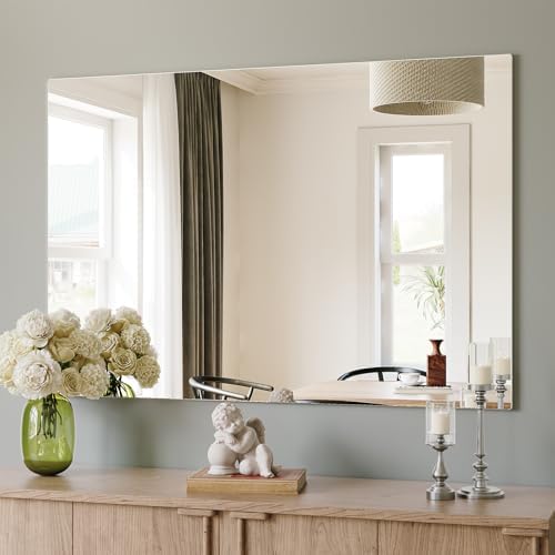 Brightify Frameless Mirror, 48x30 Inch Bathroom Mirrors by Brightify