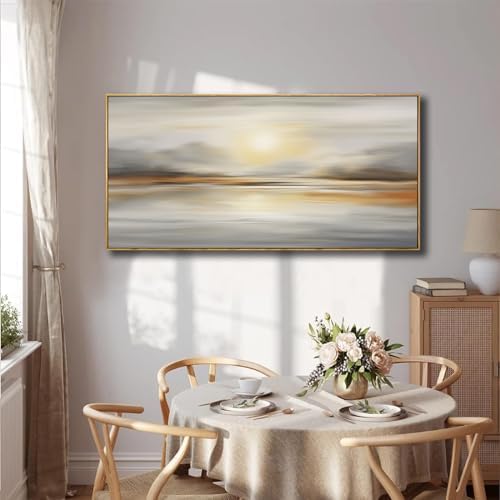 Framed Wall Art Abstract Seascape Canvas Printing Wall Decor Artwork - Image 2
