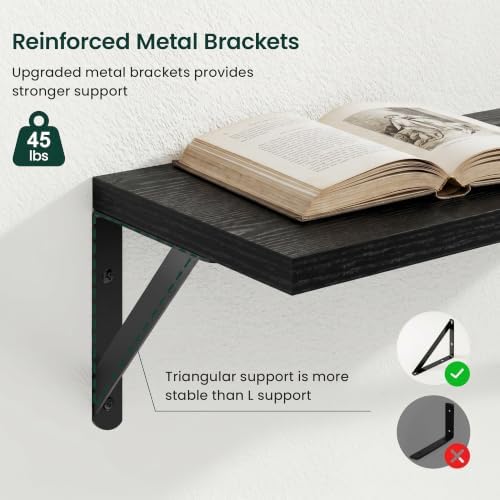 Floating Shelves, 8 Inch Deep Rustic Book Shelf - Image 5