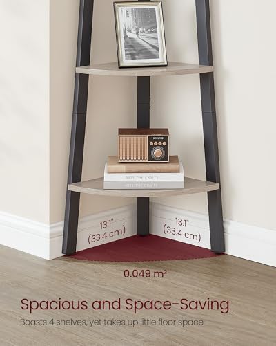 VASAGLE 4-Tier Corner Shelf Stand, Modern Ladder Shelf - Image 4