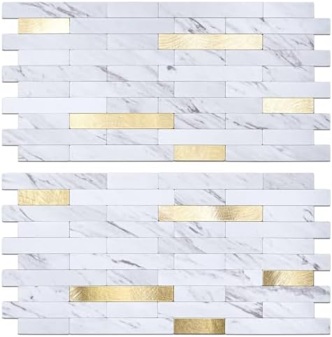 Peel and Stick Backsplash Tile Waterproof Removable PVC Wall Sticker 3D Faux by KOYNSLE