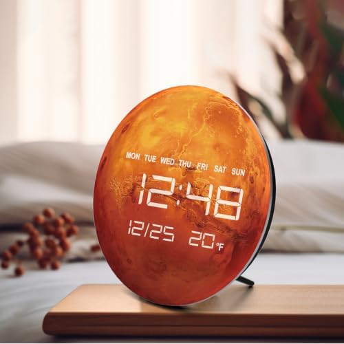 Digital Wall Clock, LED Mars Design, Temperature Display - Image 7