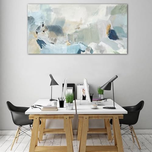 arteWOODS Abstract Canvas Wall Art Teal Abstract Pictures Canvas Painting - Image 6