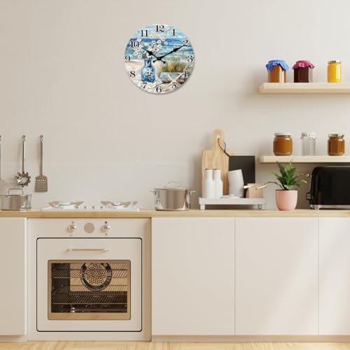 Large Coastal Beach Wall Clock 20 Inch Silent - Image 7