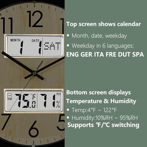 Nbdeal 13-Inch Analog Silent Wall Clock - Image 4