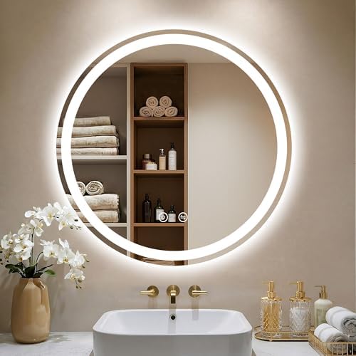 30 Inch Round LED Bathroom Mirror by LawadaMirror