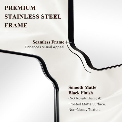 ANDY STAR 30x40 Inch Matte Black Mirror, Unique Rectangle Mirror - Image 4