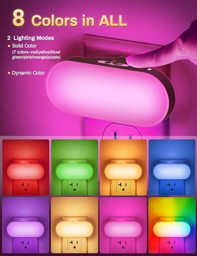 DORESshop RGB 120V Night Lights Plug into Wall, Led Night Light, Light Sensor - Image 3
