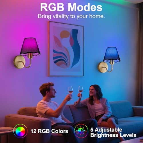 ADISUN Battery Operated Wall Sconce Set of 2, Wireless Wall Lights - Image 5